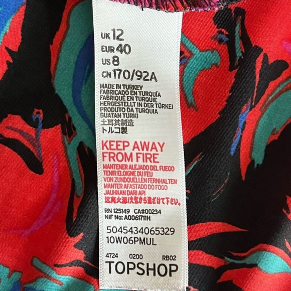 TOPSHOP Floral Vibrant Spaghetti Strap Cocktail on the Bias Maxi Dress sz 8 EUC - Picture 13 of 15